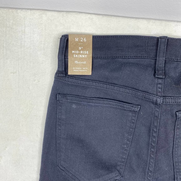 NWT Madewell 9" Mid-Rise Skinny Jeans in Lunar Wash: TENCEL™ Denim Edition-26 - Picture 5 of 5
